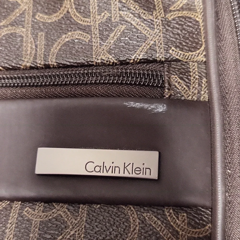 Calvin Klein Dark Brown Monogram Briefcase